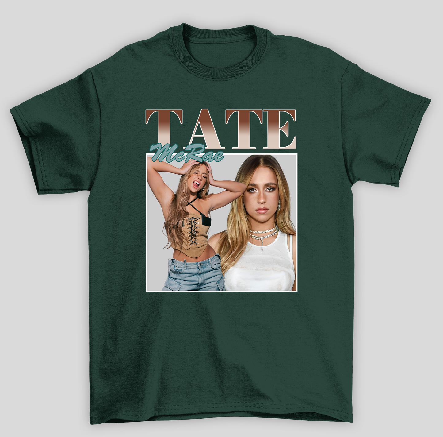 Camiseta Básica Tate McRae Retro- verde