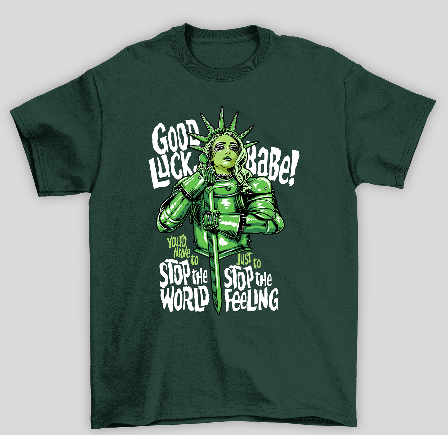 Camiseta Básica Chappel Roan Good Luck- verde