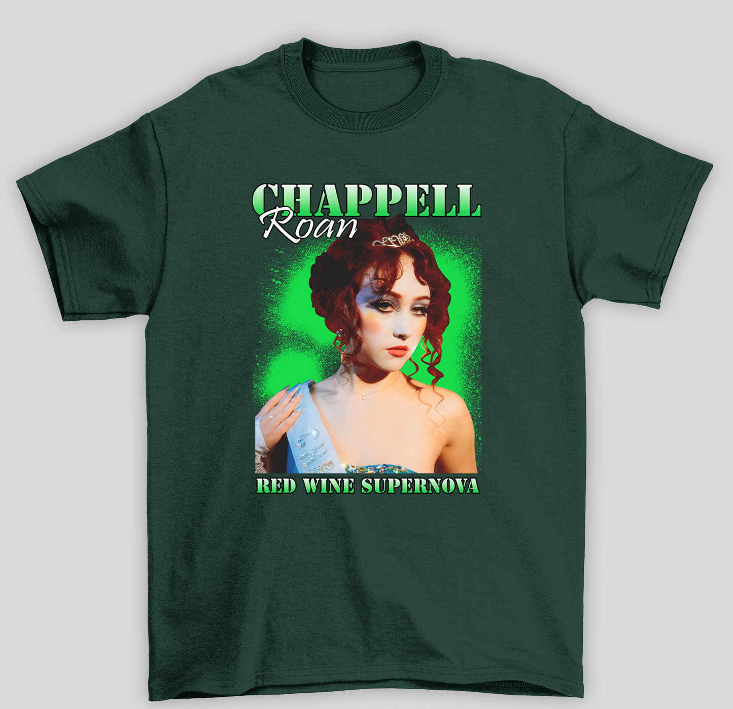 Camiseta Básica Chappel Roan Red Wine- verde