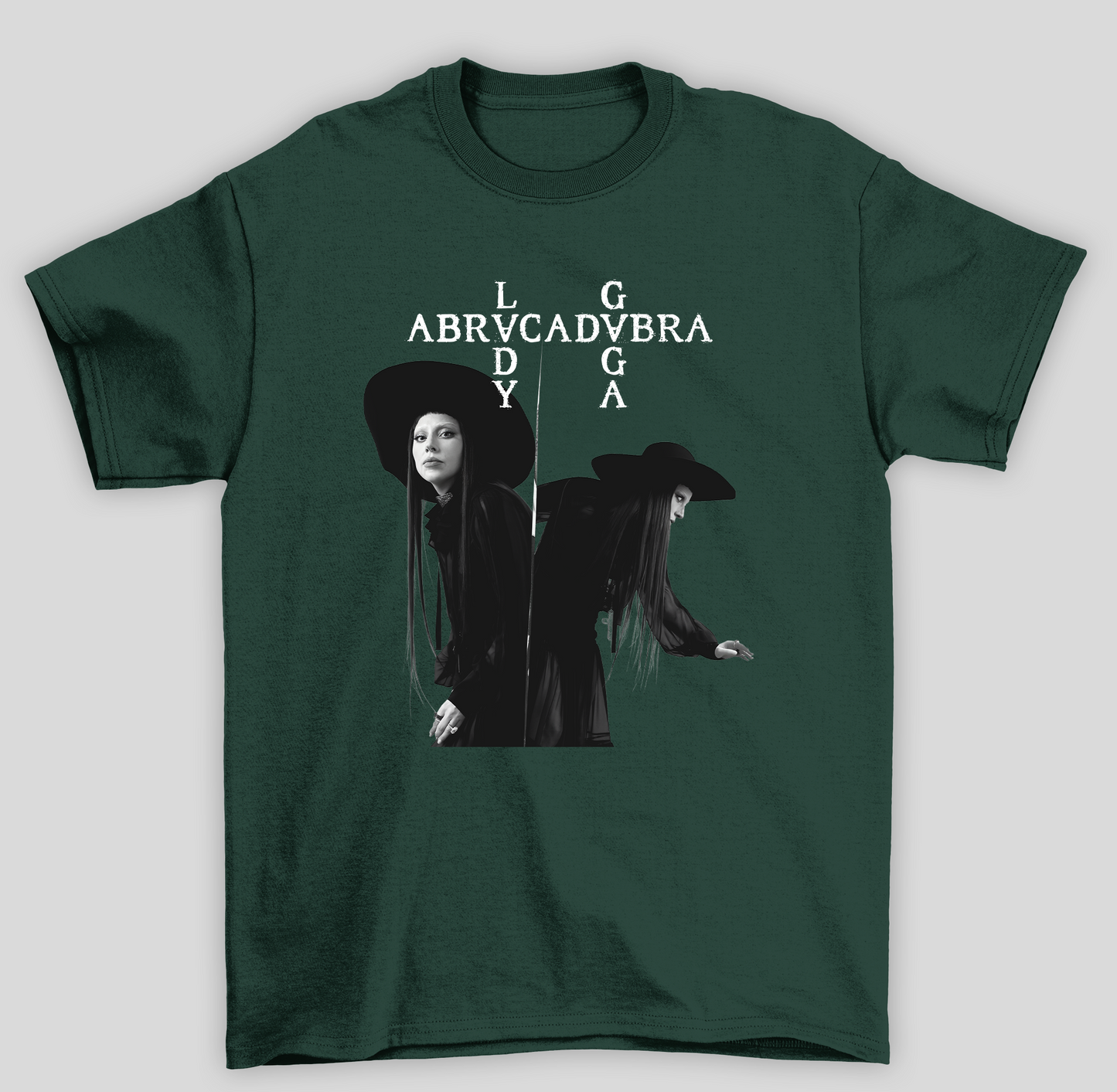 Camiseta Básica Lady Gaga Abacadabra Music- verde