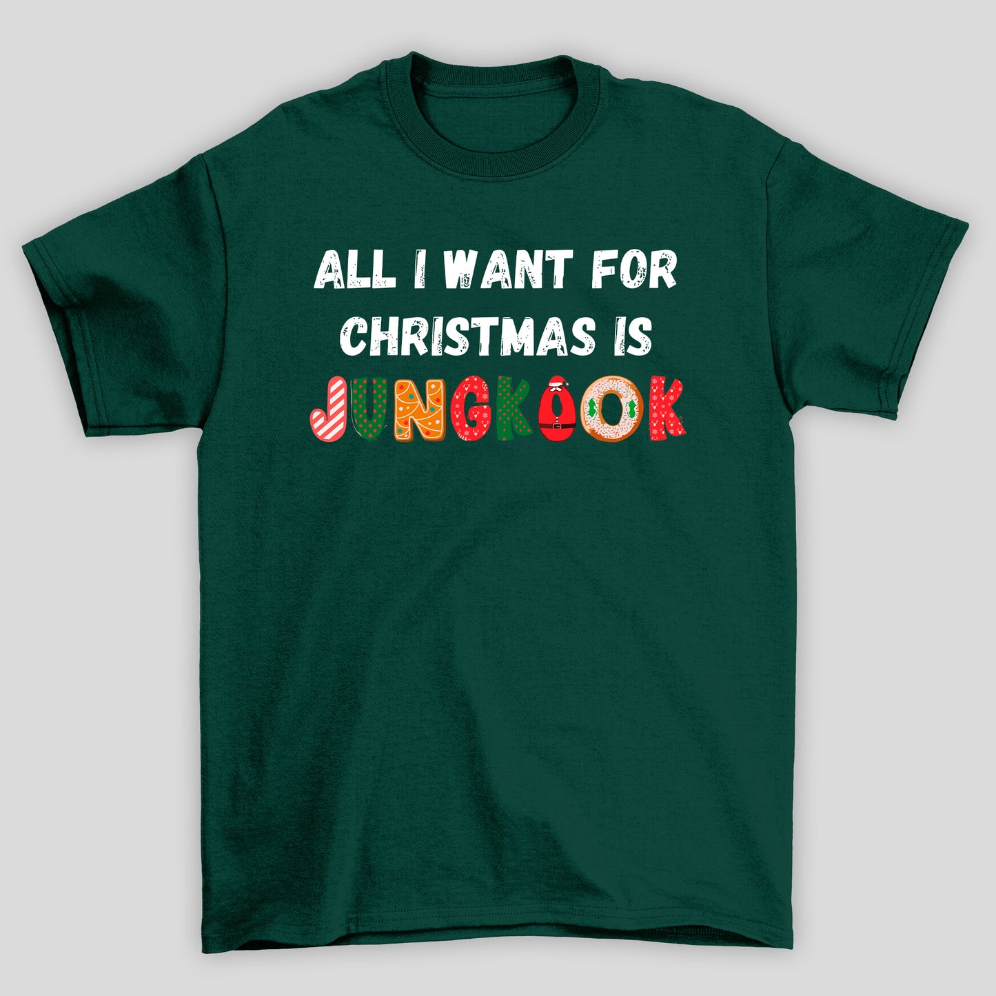 Camiseta Básica Christmas BTS All I Want For Christmas Is Jungkook