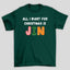 Camiseta Básica Christmas BTS All I Want For Christmas Is Jin
