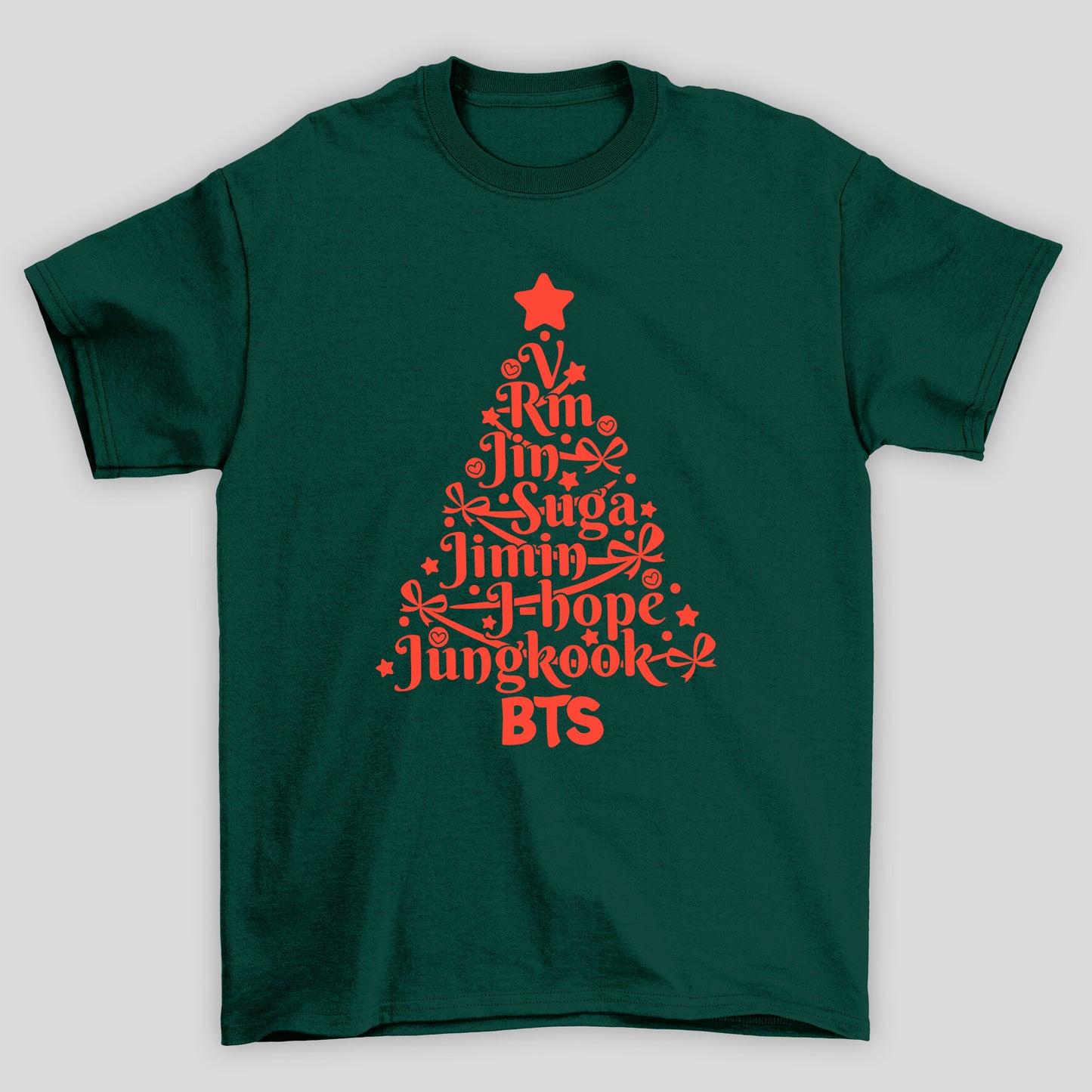 Camiseta Básica Christmas BTS Arvore de Natal