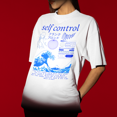 Camiseta Oversized Frank Ocean Self Control- branco