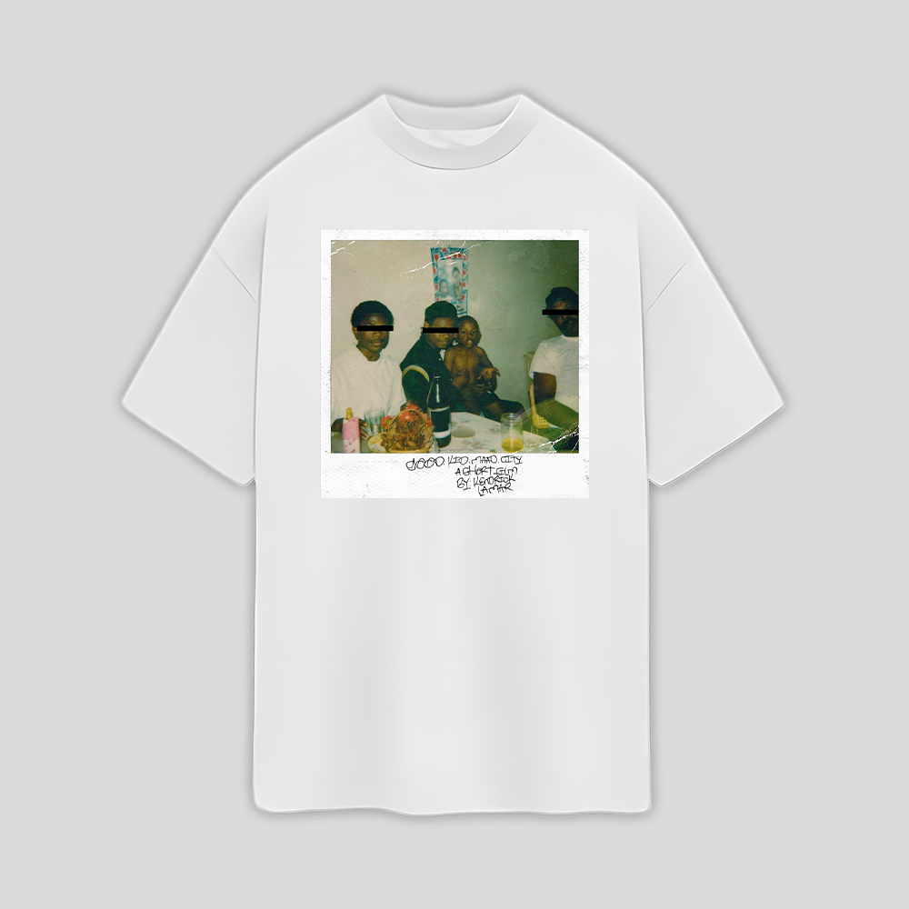 Camiseta Oversized Kendric Lamar Good Kid - branco