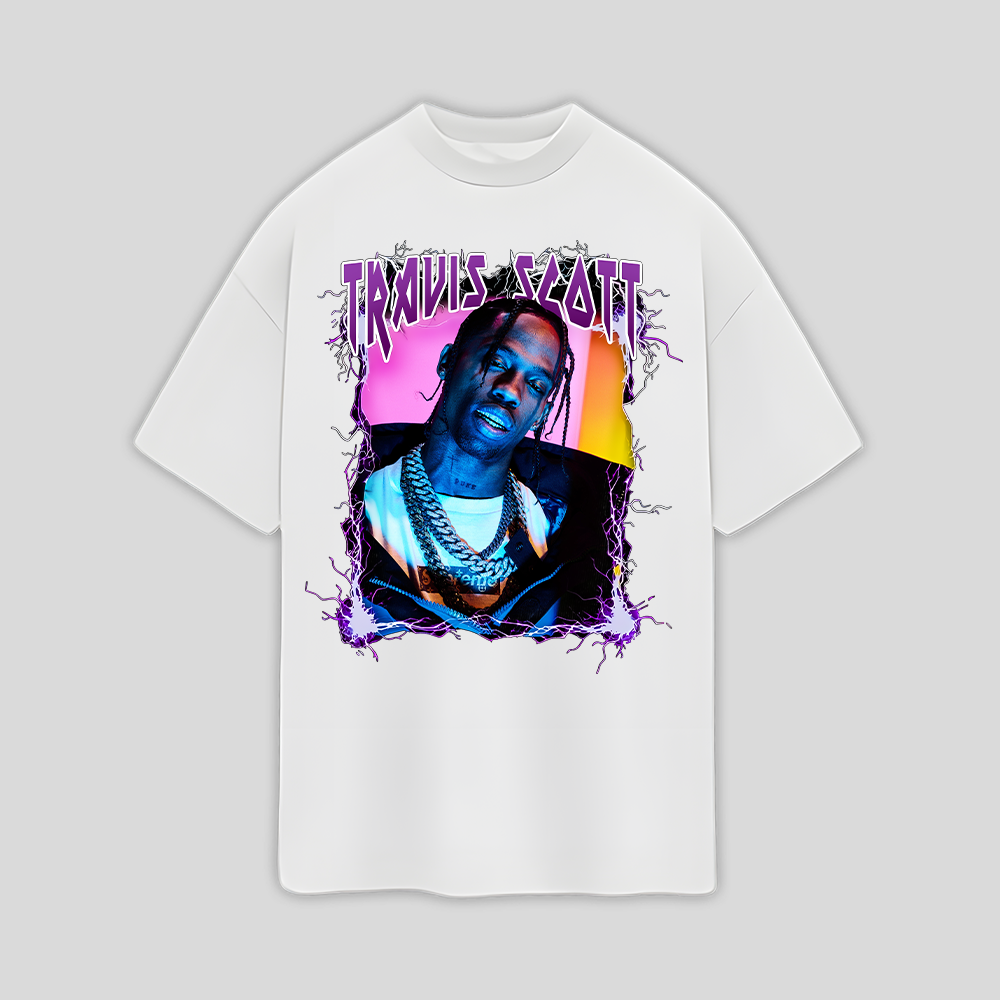 Camiseta Oversized Travis Scott Aesthetic- branco