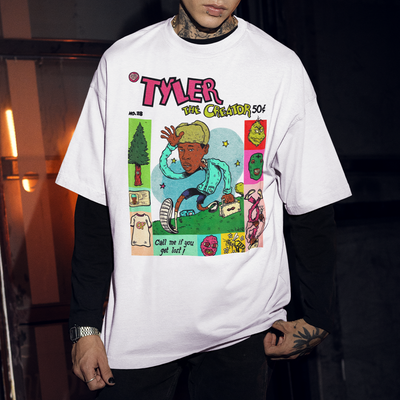 Camiseta Oversized Tyler The Creator Collab- branco