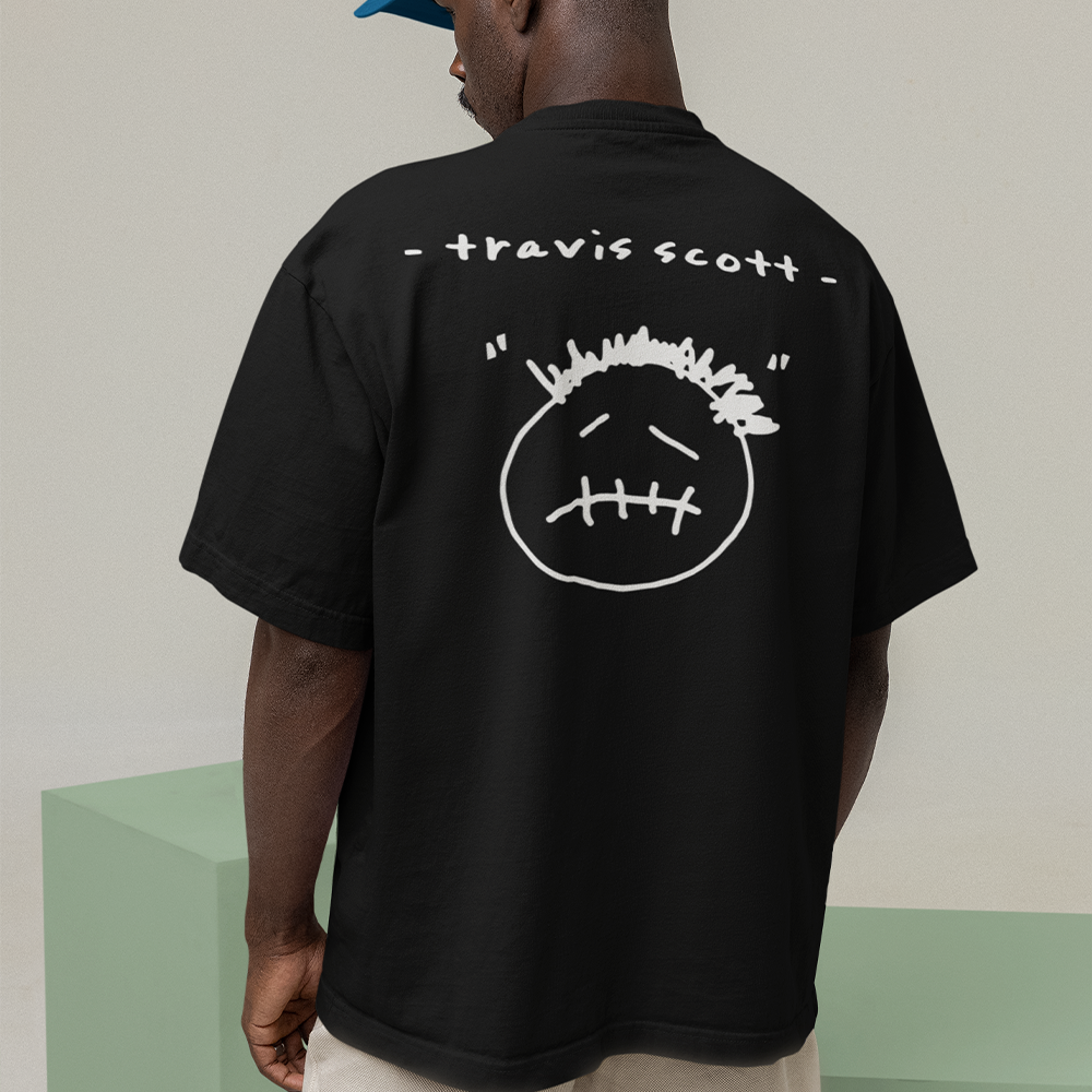 Camiseta Oversized Travis Scott Aesthetic- preto