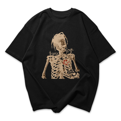 Camiseta Oversized Travis Scott Esqueleto Jack