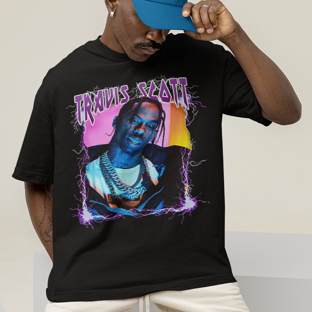 Camiseta Oversized Travis Scott Aesthetic- preto