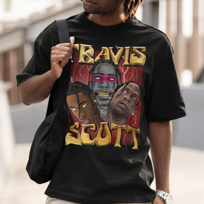 Camiseta Oversized Travis Scott Collab Graphic- preto