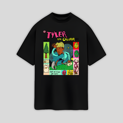 Camiseta Oversized Tyler The Creator Collab- preto