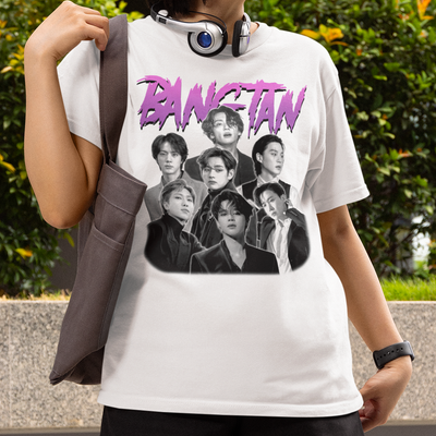 camiseta basica branca bangtan bts