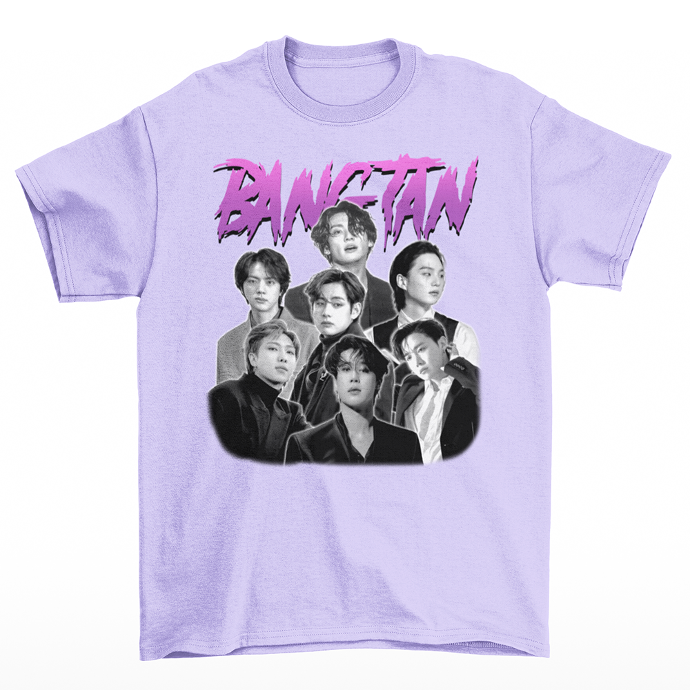 camiseta basica lilás bangtan bts