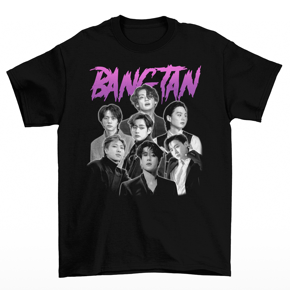 camiseta basica preta bangtan bts