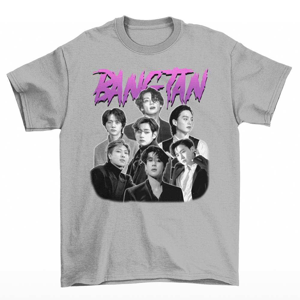 camiseta basica cinza bangtan bts