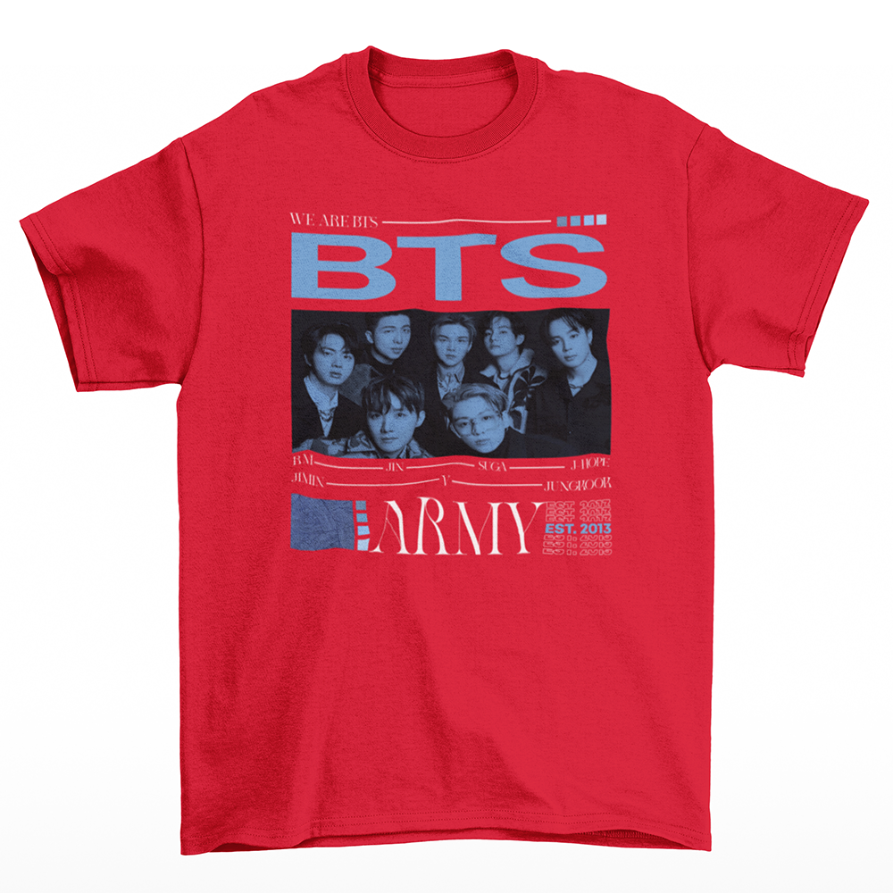 Camiseta Básica BTS We Are BTS- vermelho