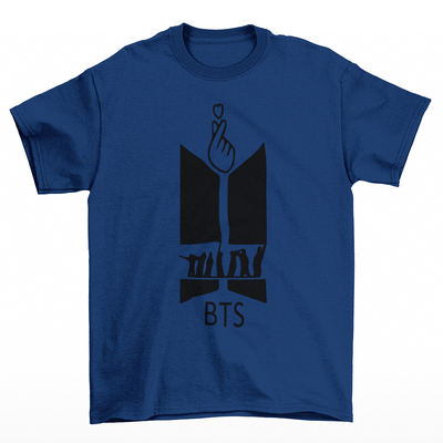 Camiseta Básica BTS The Logo- Azul-Marinho