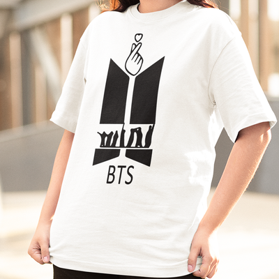 Camiseta Básica BTS The Logo- Branco