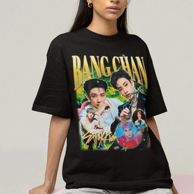 Camiseta Básica Stray Kids Bang Chan Retro