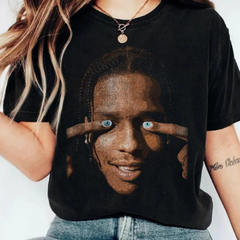 Camiseta Básica Asap Rocky Big Face Rap