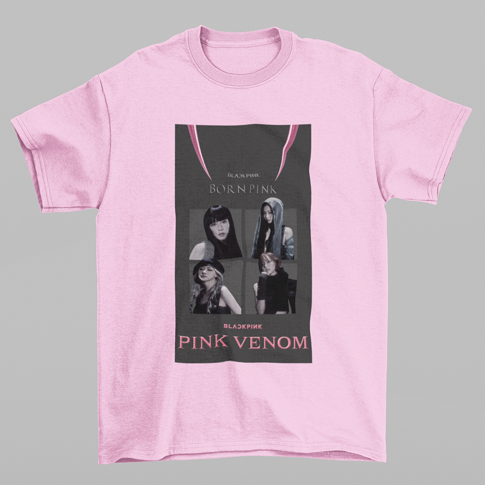 Camiseta Básica Pink Venom Classic Blackpink-ROSA BEBE