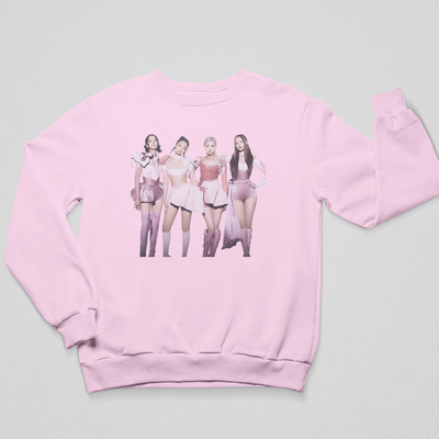 Moletom Gola Redonda Merch Graphic Blackpink-ROSA BEBE