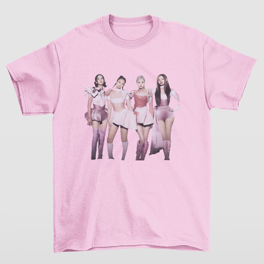 Camiseta Básica Merch Graphic Blackpink-ROSA BEBE