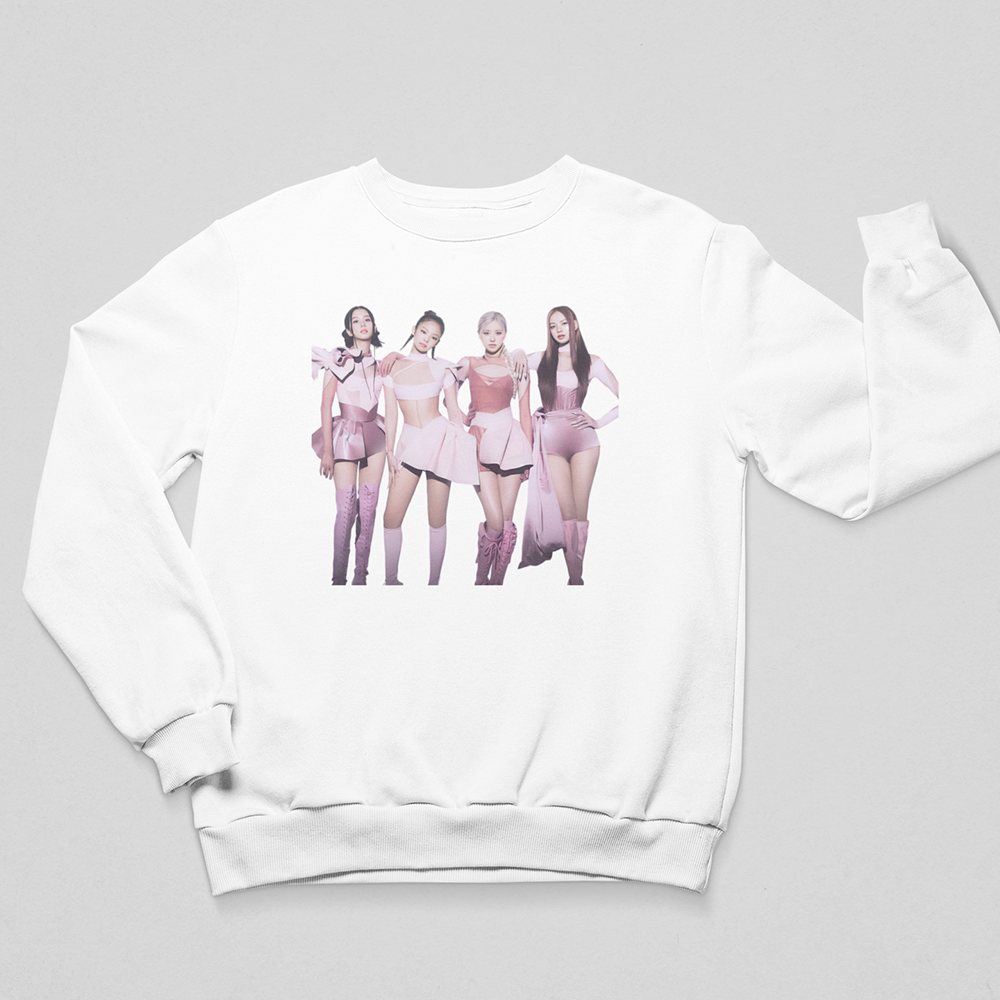 Moletom Gola Redonda Merch Graphic Blackpink-BRANCO