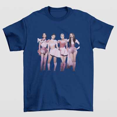 Camiseta Básica Merch Graphic Blackpink-AZUL MARINHO