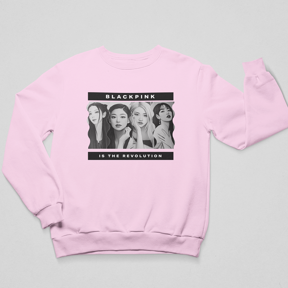 Moletom Gola Redonda Revolution Design Blackpink-ROSA BEBE