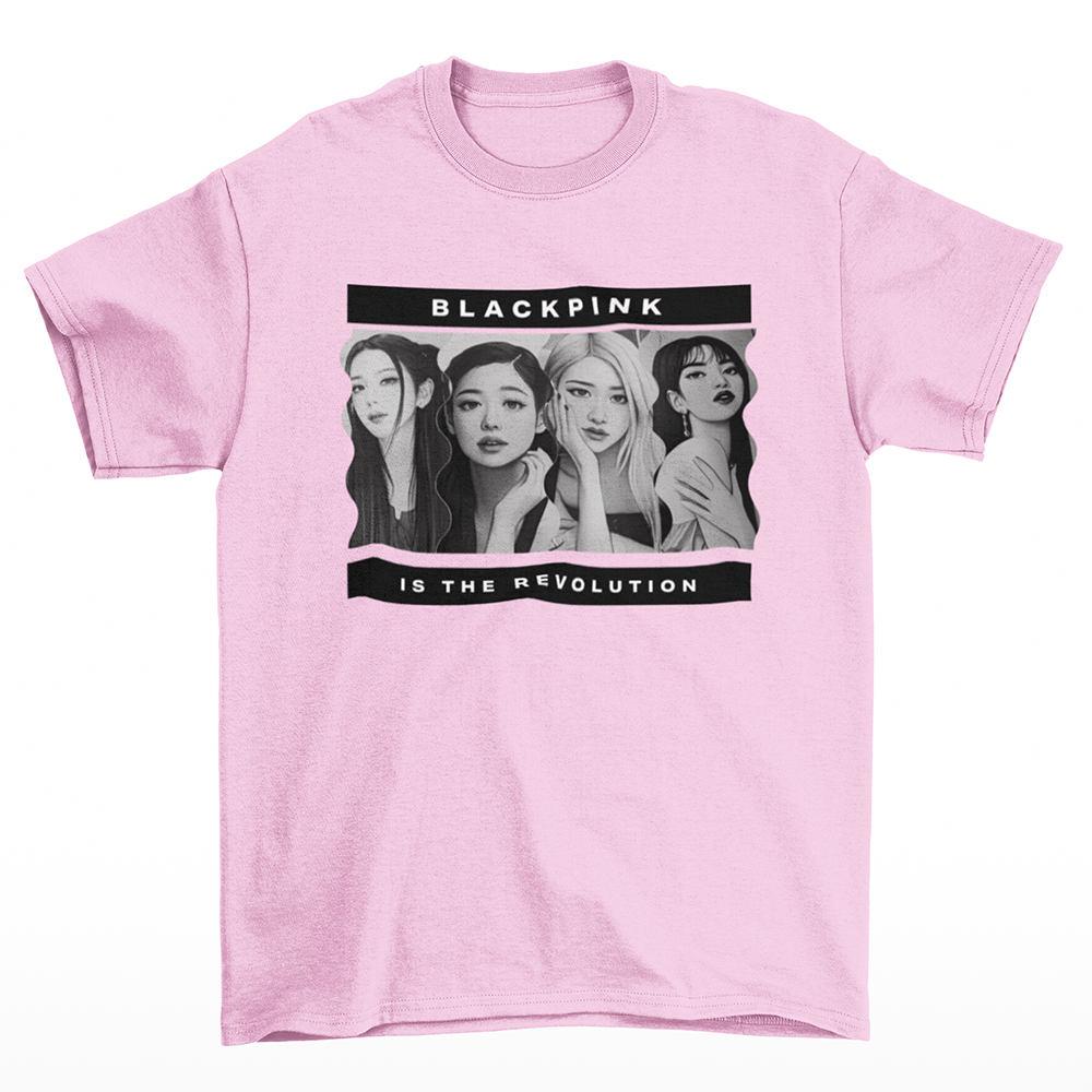 Camiseta Básica Revolution Design Blackpink-ROSA BEBE