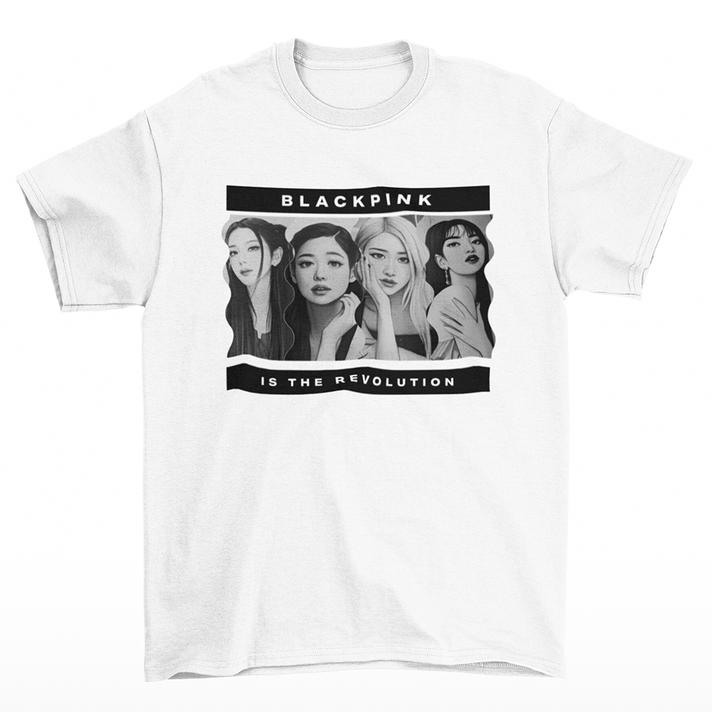 Camiseta Básica Revolution Design Blackpink-BRANCO