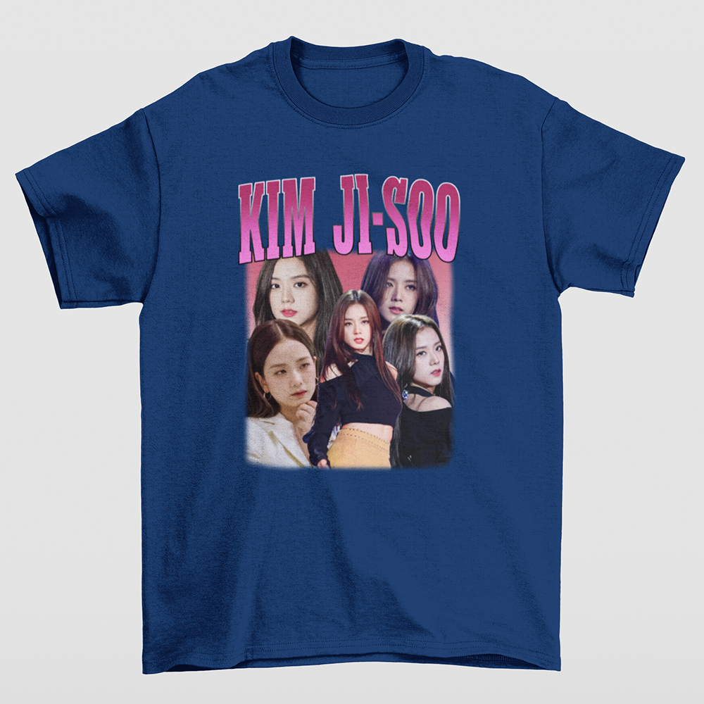 Camiseta Básica Kim Ji-Soo Blackpink-AZUL MARINHO