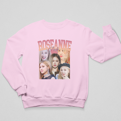 Moletom Gola Redonda Roseanne Park Blackpink-ROSA BEBE