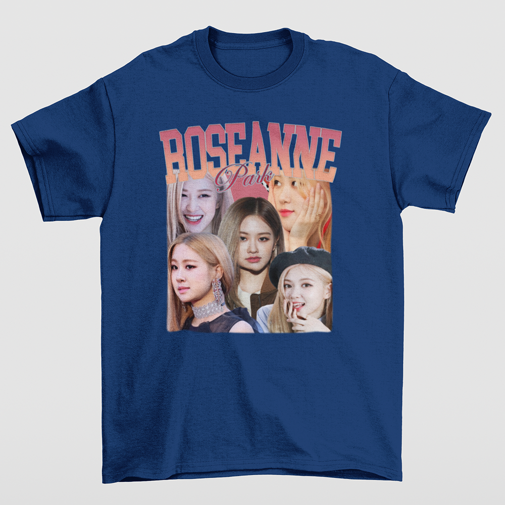 Camiseta Básica Roseanne Park Blackpink-AZUL MARINHO