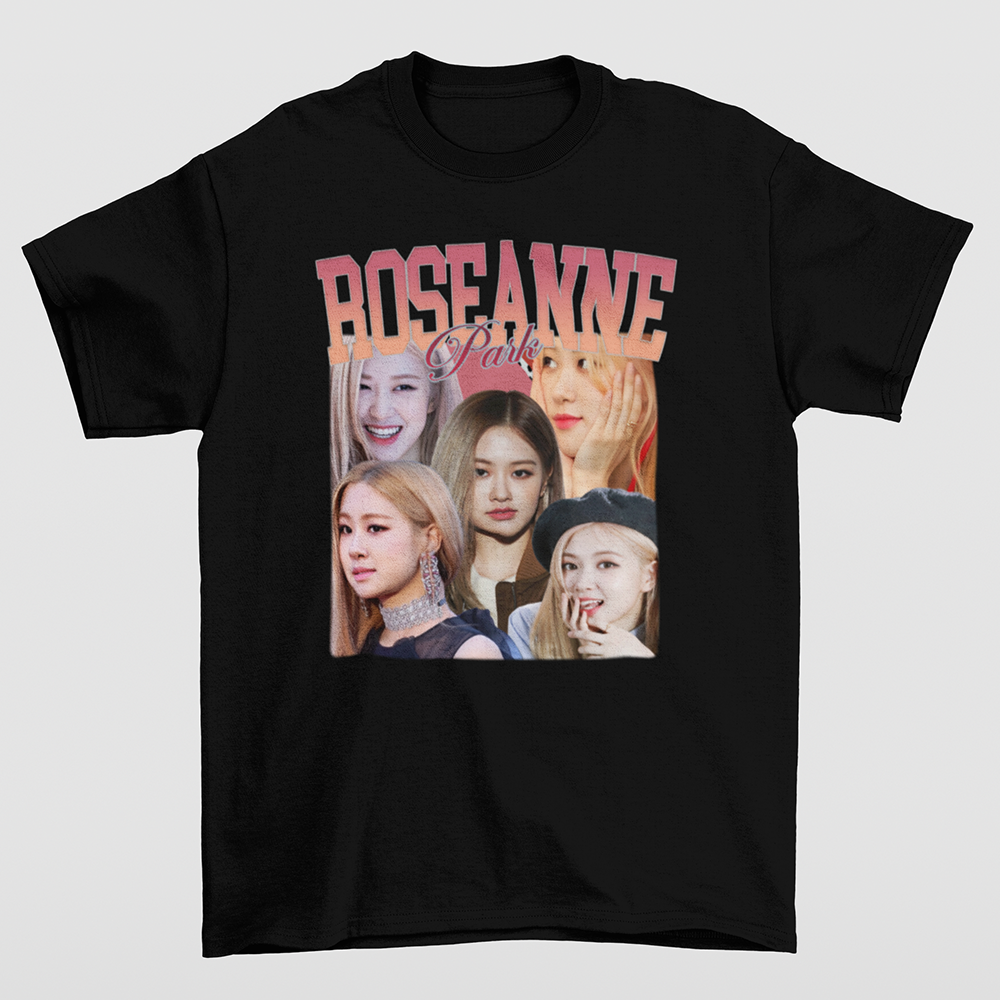 Camiseta Básica Roseanne Park Blackpink-PRETO