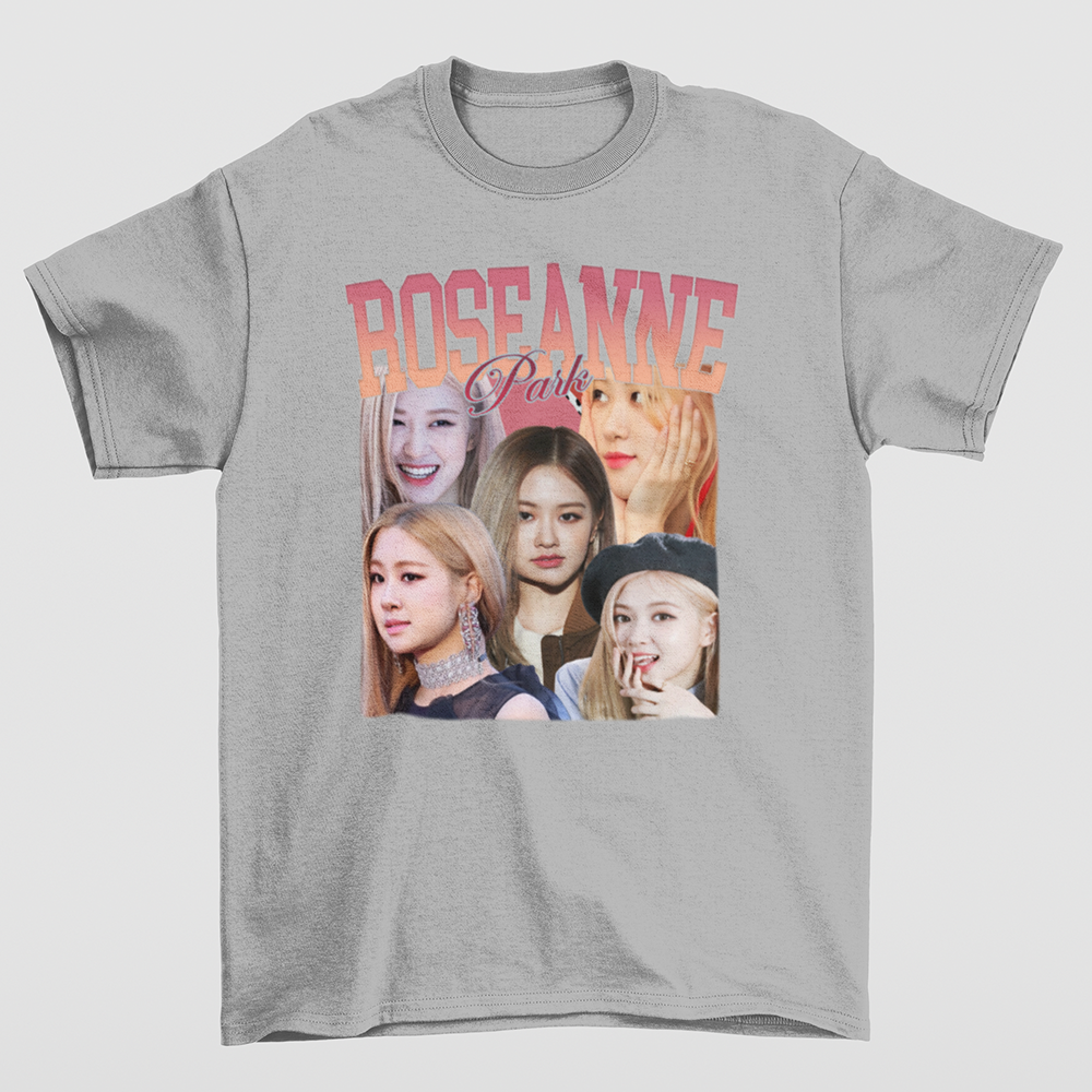 Camiseta Básica Roseanne Park Blackpink-CINZA