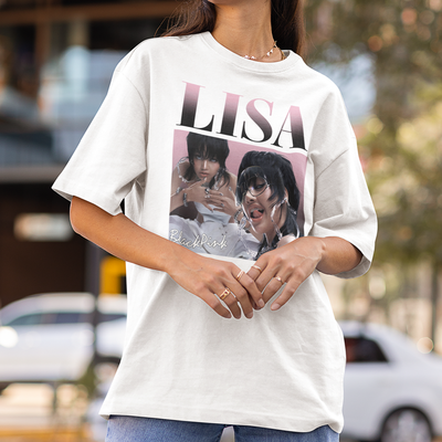 Camiseta Básica Lisa Graphic Retro Blackpink - branco