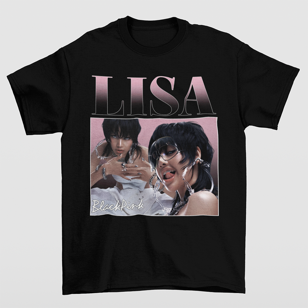 Camiseta Básica Lisa Graphic Retro Blackpink - preto