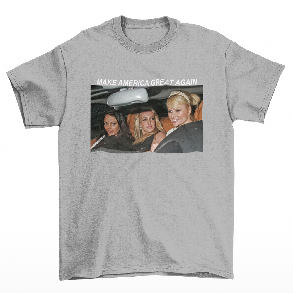 Camiseta Básica Make America Great Again Britney Spears - Cinza