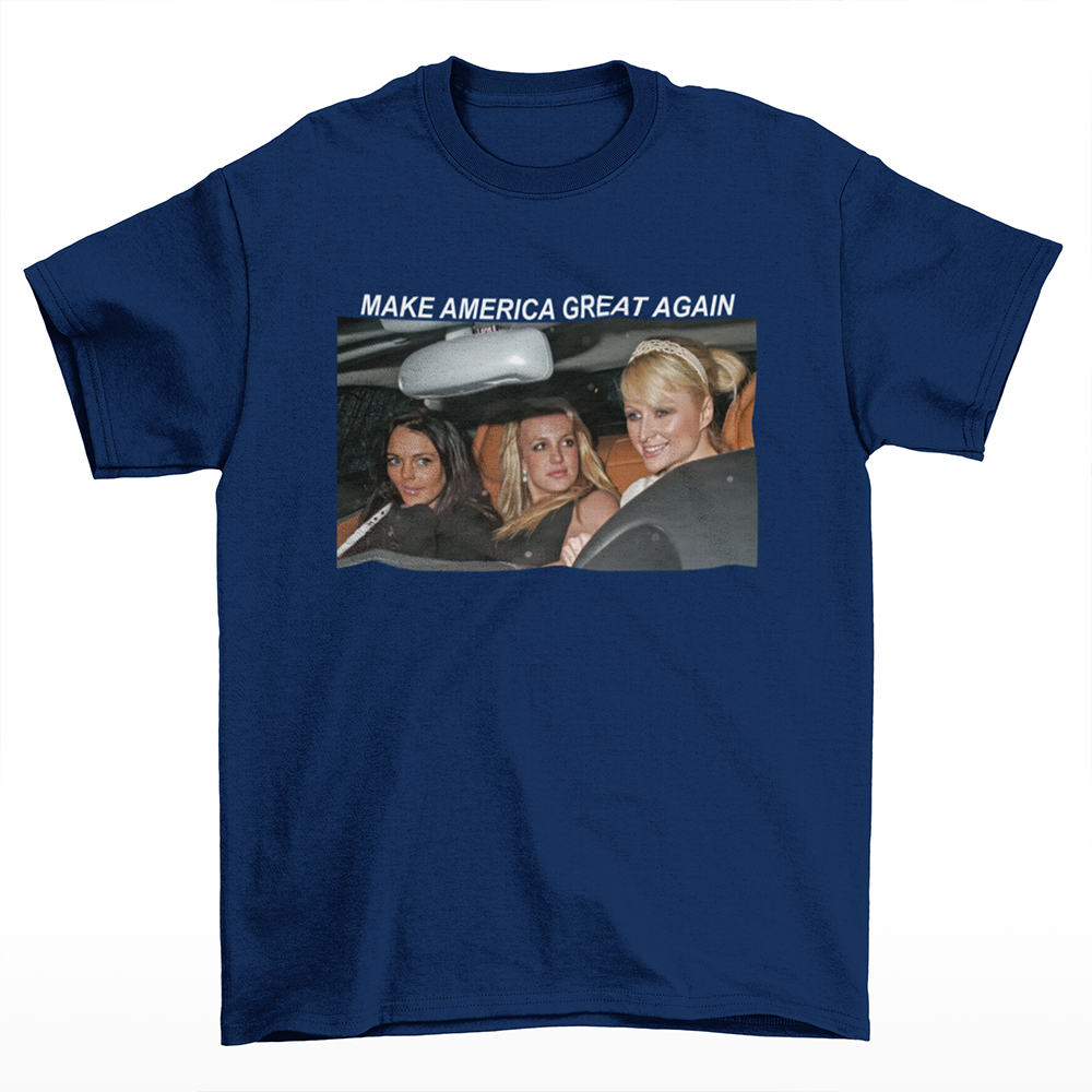 Camiseta Básica Make America Great Again Britney Spears - Azul Marinho