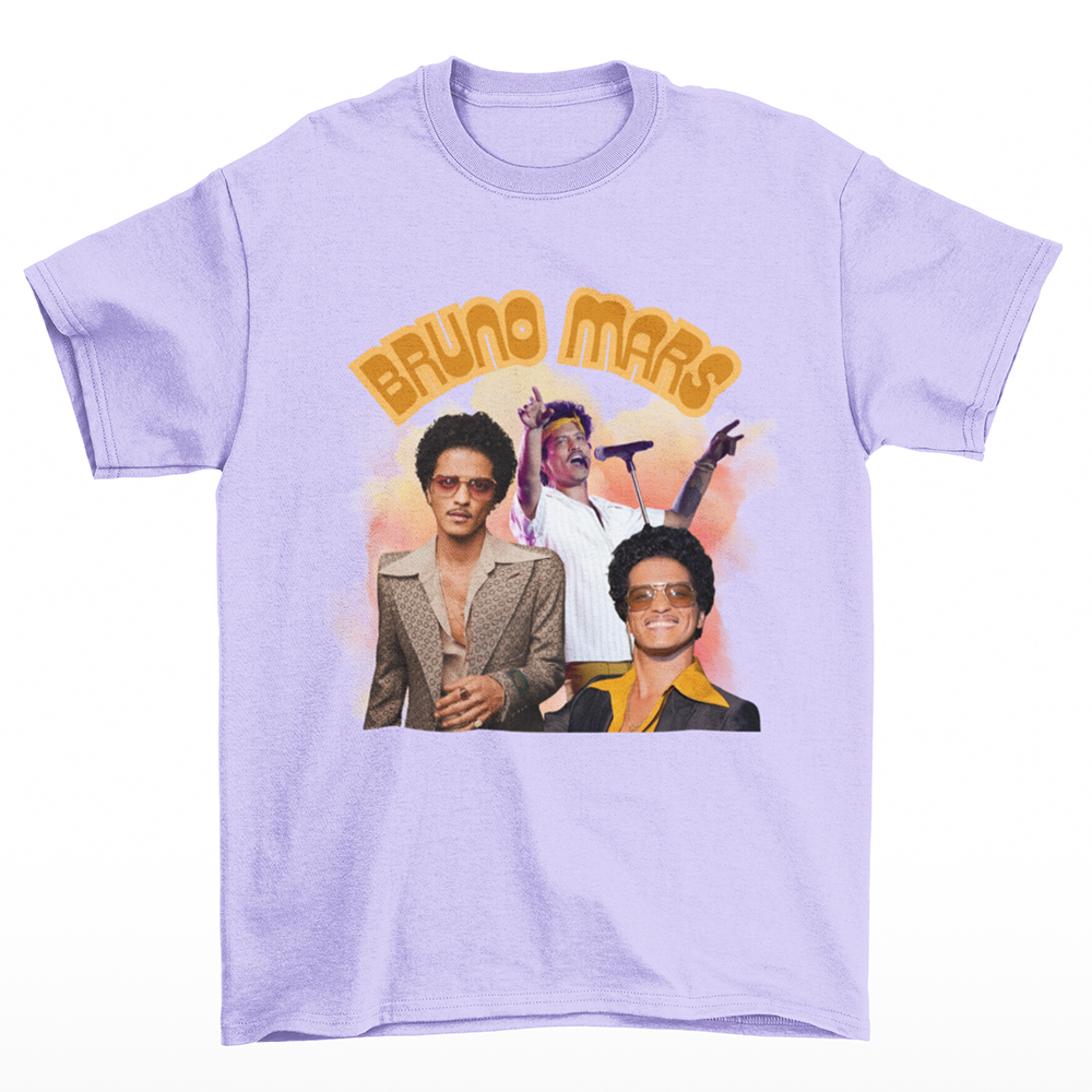 Camiseta Básica Bruno Mars 2024 Show- lilás