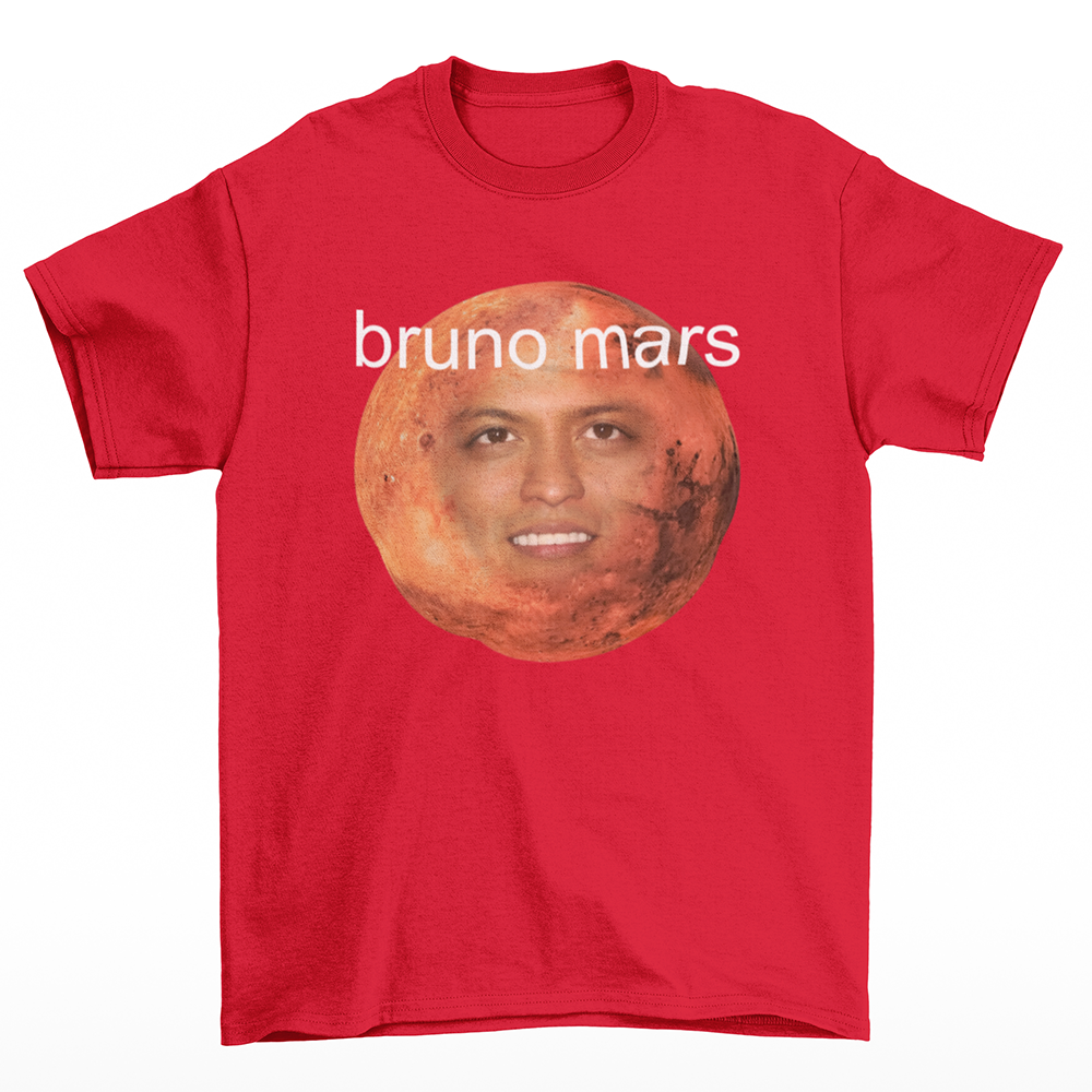 Camiseta Básica Bruno Mars Meme Funny