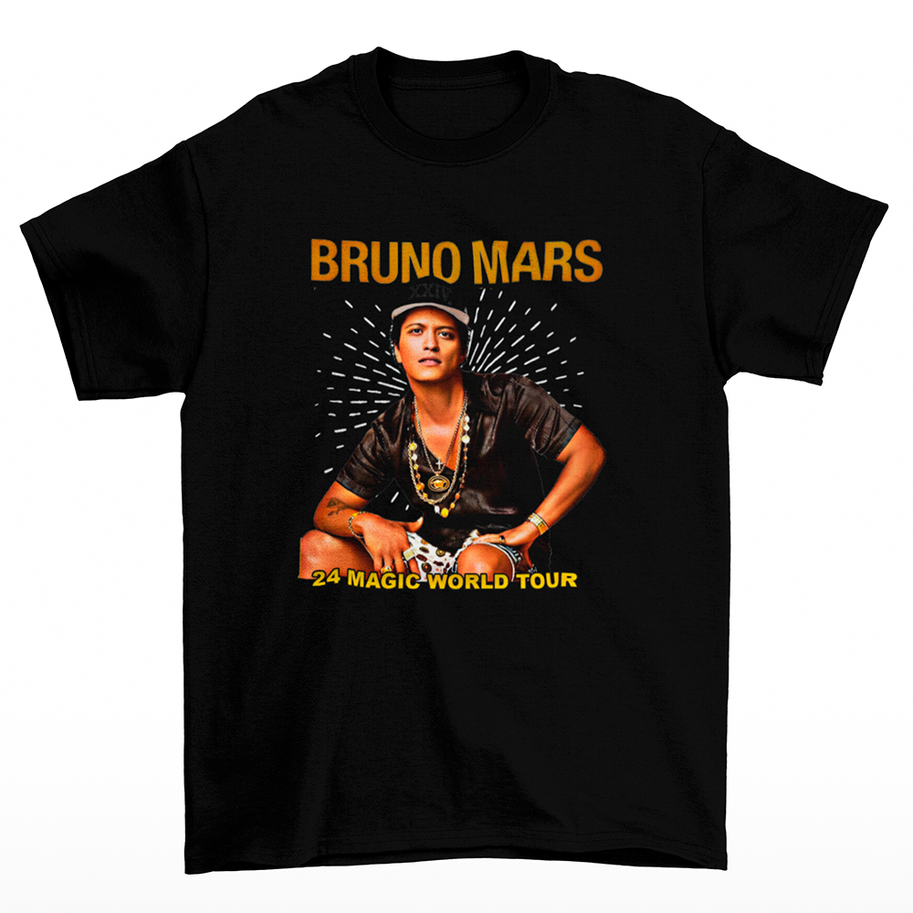 Camiseta Básica Bruno Mars 24K Magic World Tour