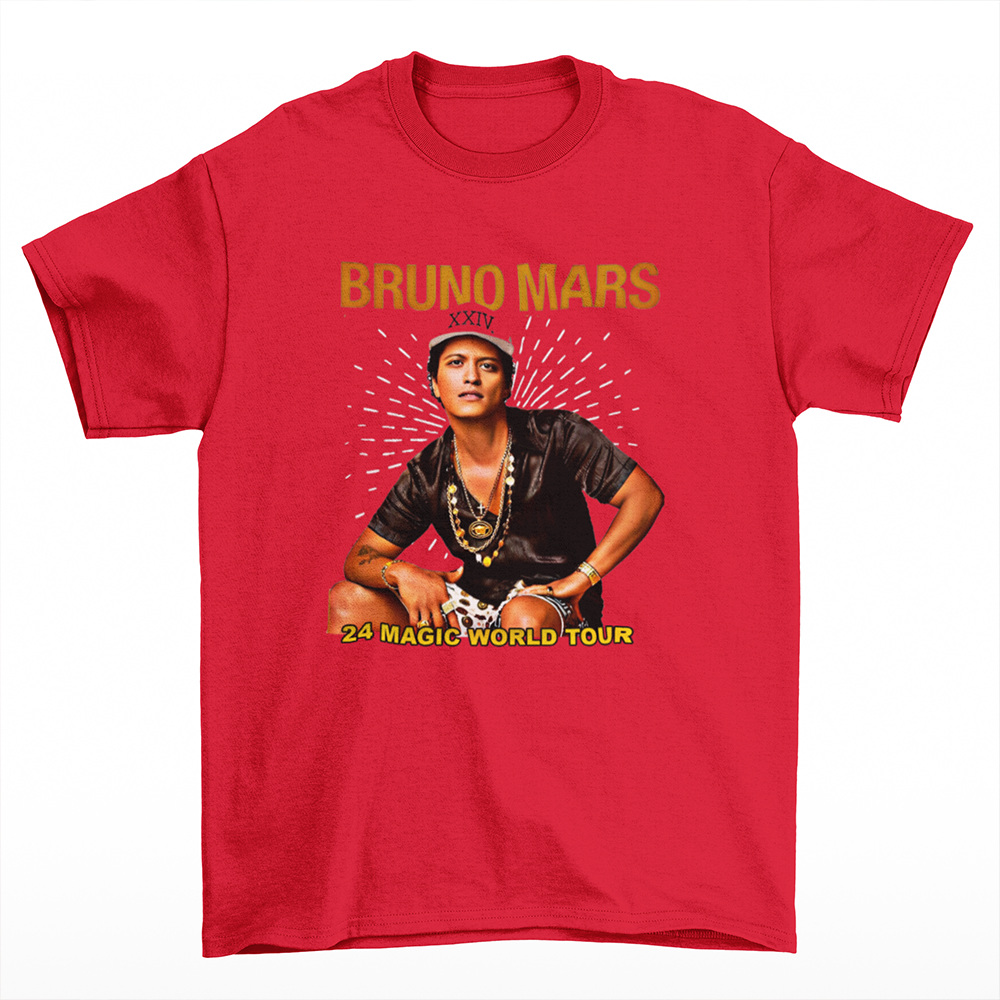 Camiseta Básica Bruno Mars 24K Magic World Tour