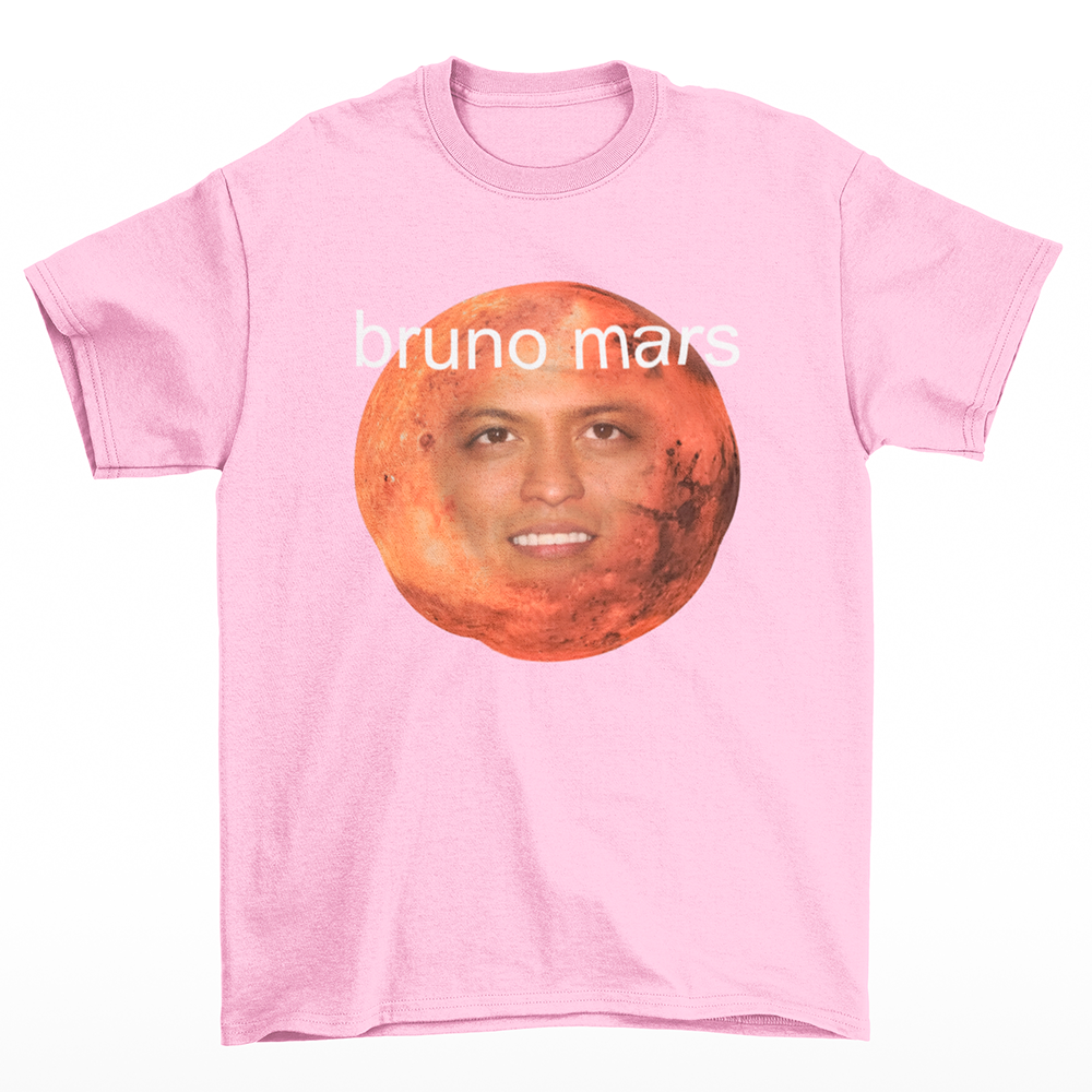 Camiseta Básica Bruno Mars Meme Funny