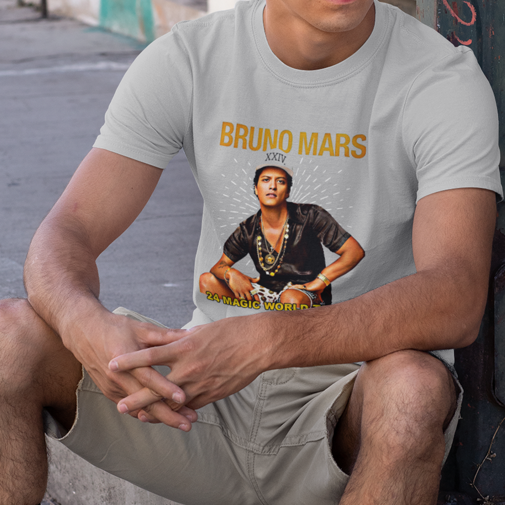 Camiseta Básica Bruno Mars 24K Magic World Tour