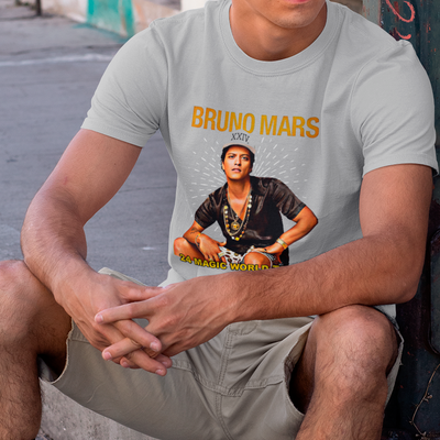 Camiseta Básica Bruno Mars 24K Magic World Tour