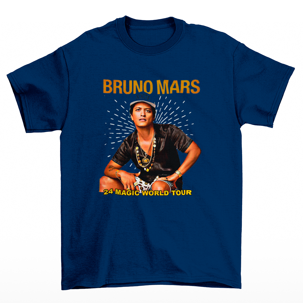 Camiseta Básica Bruno Mars 24K Magic World Tour